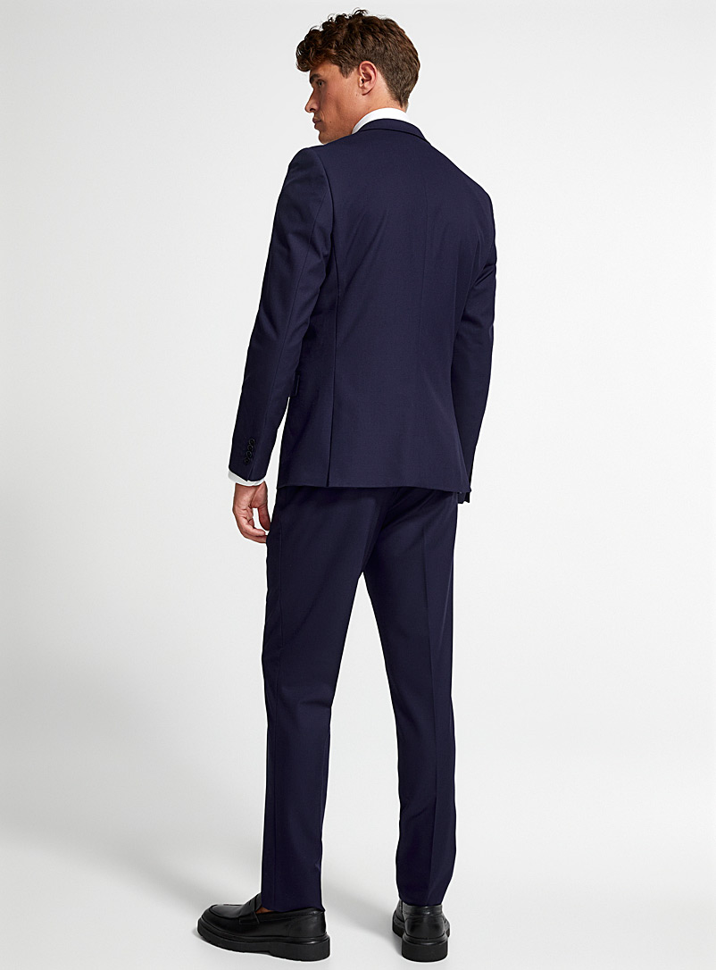 Le 31: Le complet monochrome polyester recycl&eacute; <b>Coupe Stockholm - Ajust&eacute;e</b> Bleu fonc&eacute; - Indigo pour homme
