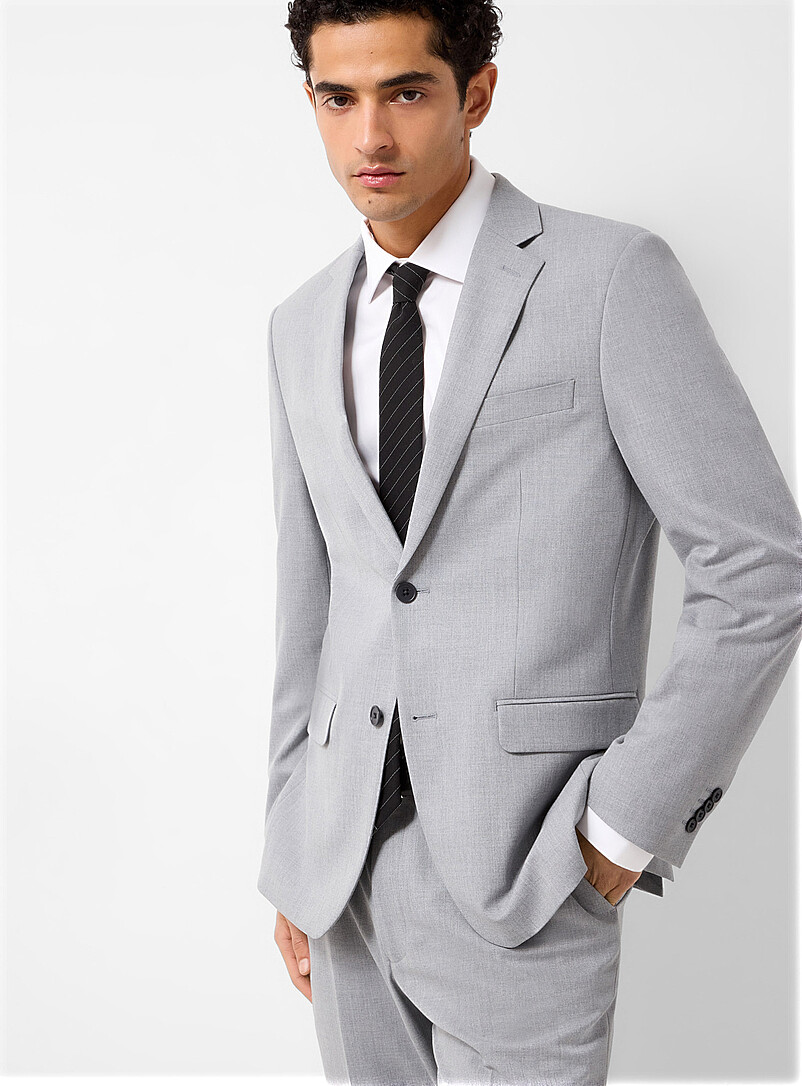 Le 31: Le complet monochrome polyester recycl&eacute; <b>Coupe Stockholm - Ajust&eacute;e</b> Bleu fonc&eacute; - Indigo pour homme