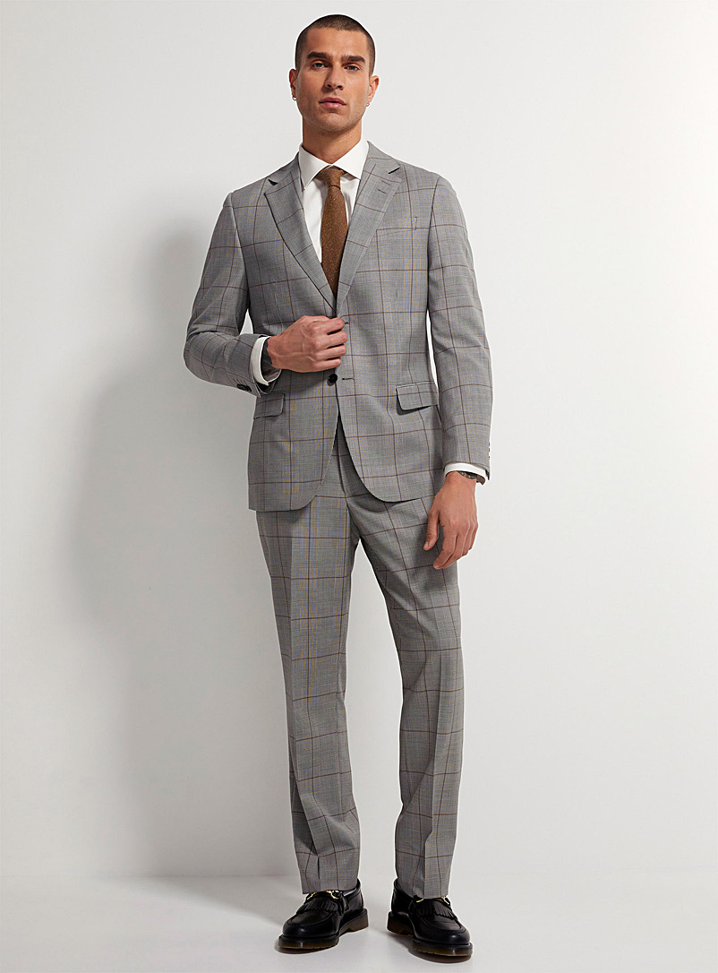 Le 31 Grey Houndstooth check suit London fit - Semi-slim for men