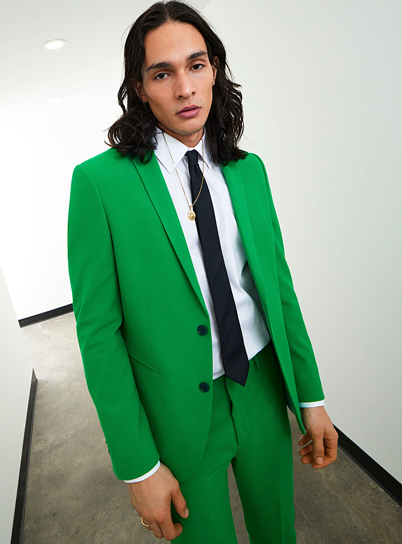 Le 31 Bottle Green Colourful monochrome jacket Milano fit - Super slim for men