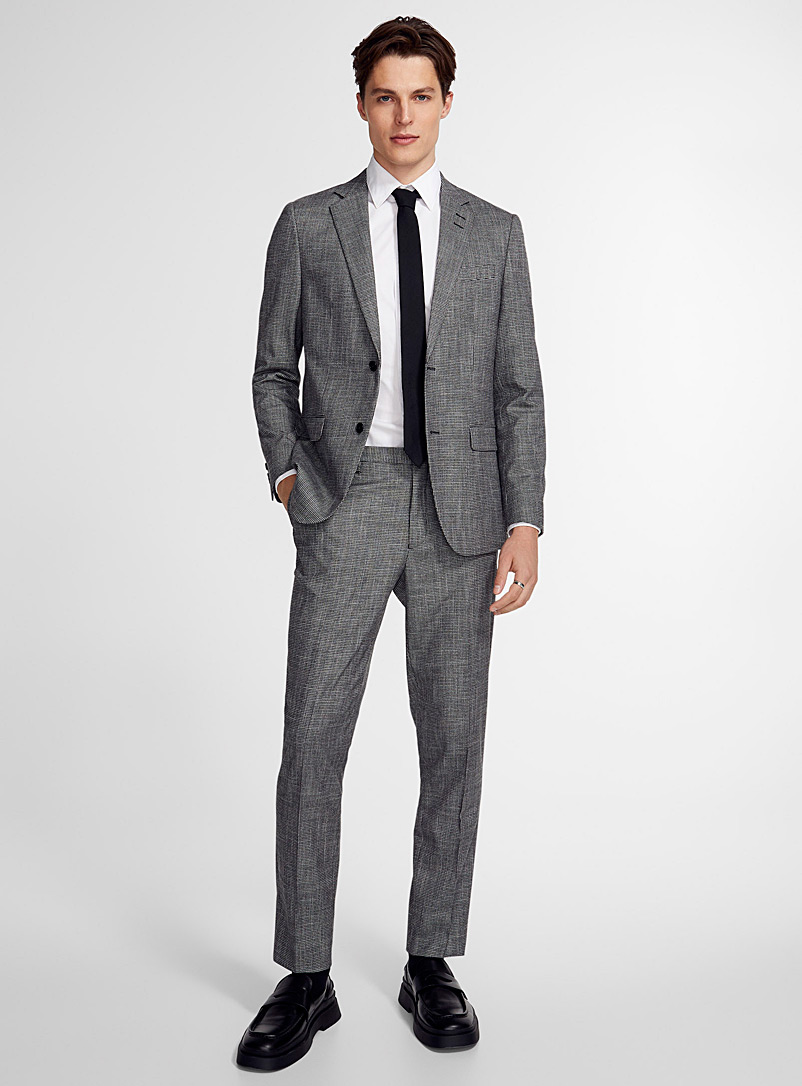 Le 31 Grey Mini-houndstooth suit Stockholm fit - Slim for men