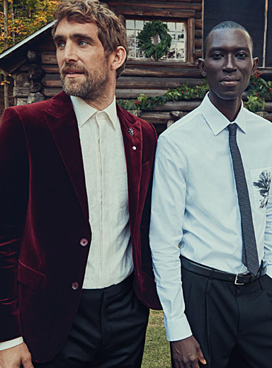 Burgundy velvet jacket Stockholm fit - Slim, Le 31, Shop Men's Slim Fit  Jackets & Blazers