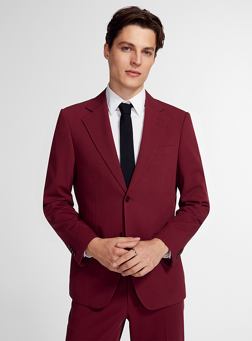Le 31 Ruby Red Burgundy twill jacket Stockholm fit - Slim for men