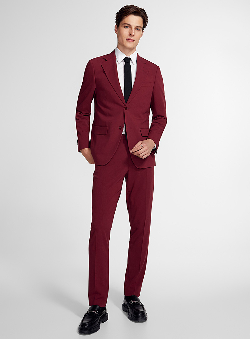 Le 31: Le pantalon twill bordeaux Coupe Stockholm - Étroite Rouge foncé-vin-rubis pour homme