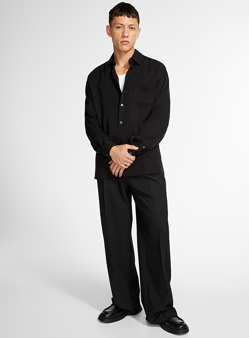 Le 31: Le pantalon large à plis Noir pour homme