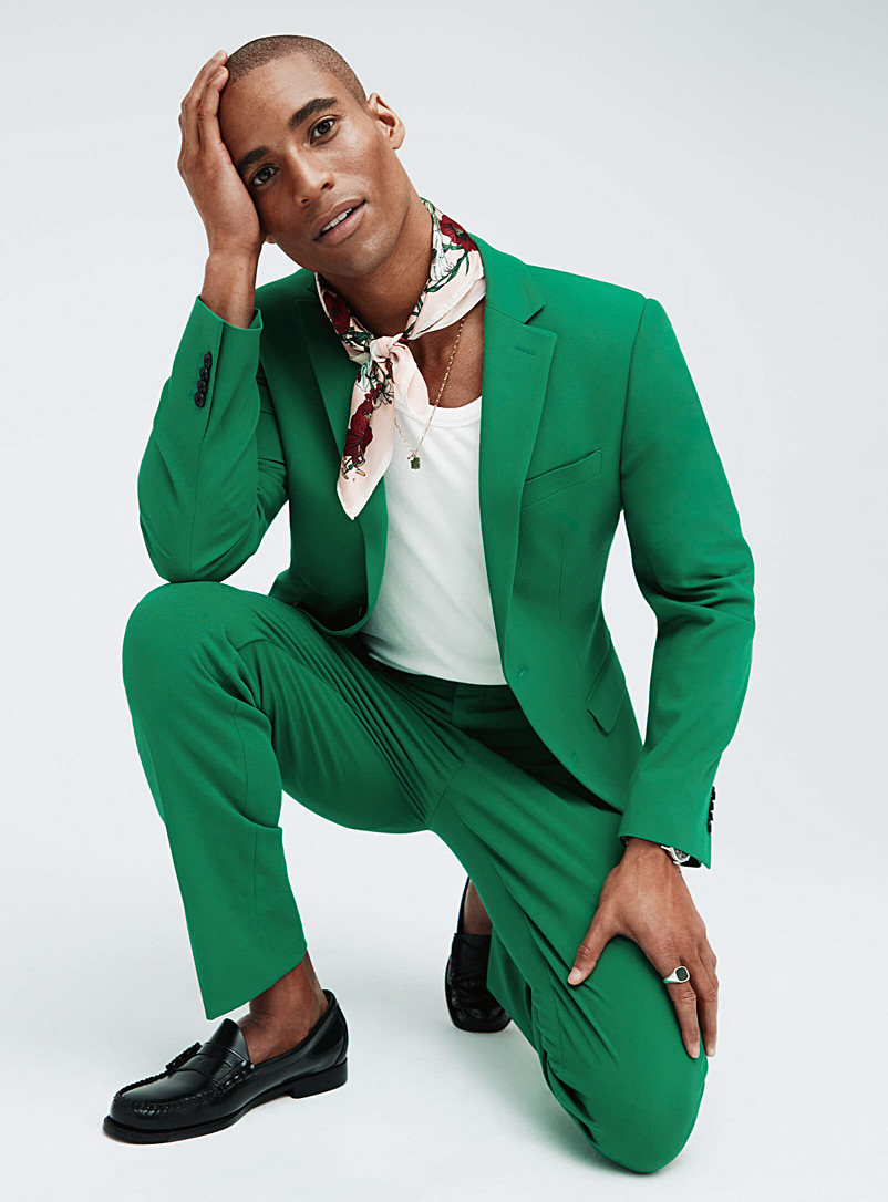 Le 31 Green Bright twill jacket Stockholm fit - Slim for men