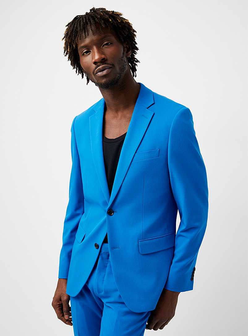Le 31 Blue Colourful twill jacket Stockholm fit - Slim for men