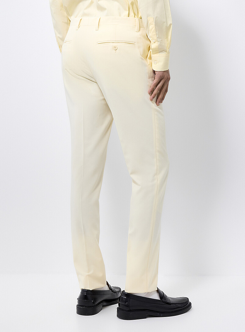 Le 31: Le pantalon uni color&eacute; <b>Coupe Milano - Super ajust&eacute;e</b> Jaune ma&iuml;s - Vanille pour homme
