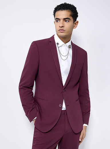 Le 31 Burgundy Solid-colour jacket <b>Milano fit - Super slim</b> for men