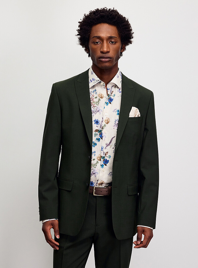 Le 31 Pine/Bottle Green Stretch wool jacket <b>London fit - Semi-slim</b> for men