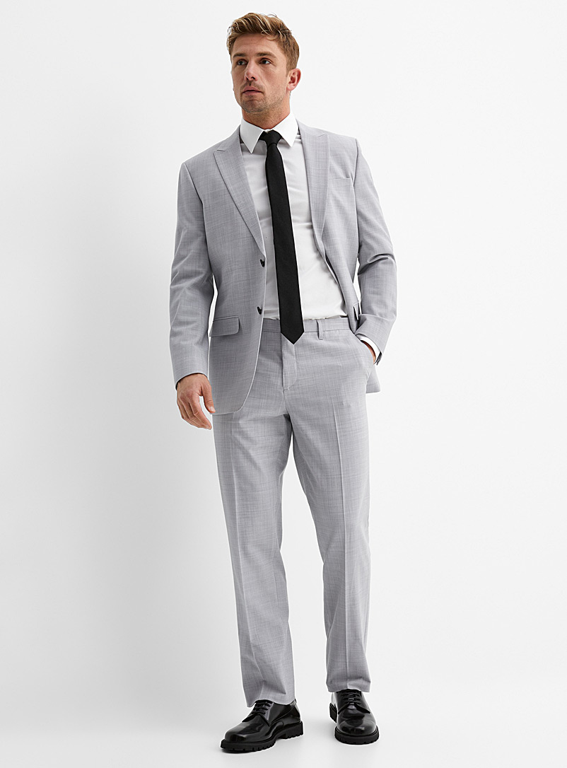 Le 31 Grey Stretch wool pant London fit - Slim straight for men