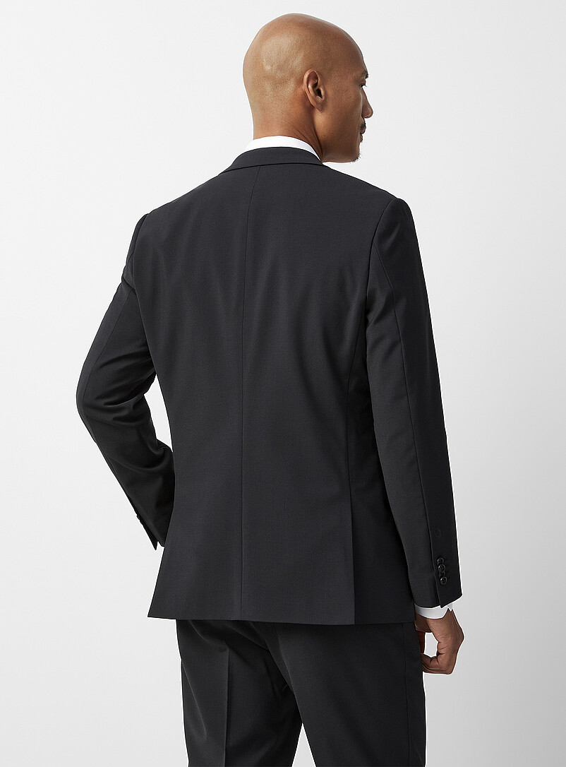 Le 31: Le veston essentiel m&eacute;lange de laine <b>Coupe London - Semi-ajust&eacute;e</b> Noir pour homme