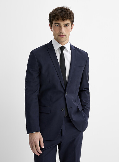 Le 31 Indigo/Dark Blue Essential wool-blend jacket <b>London fit - Semi-slim</b> for men
