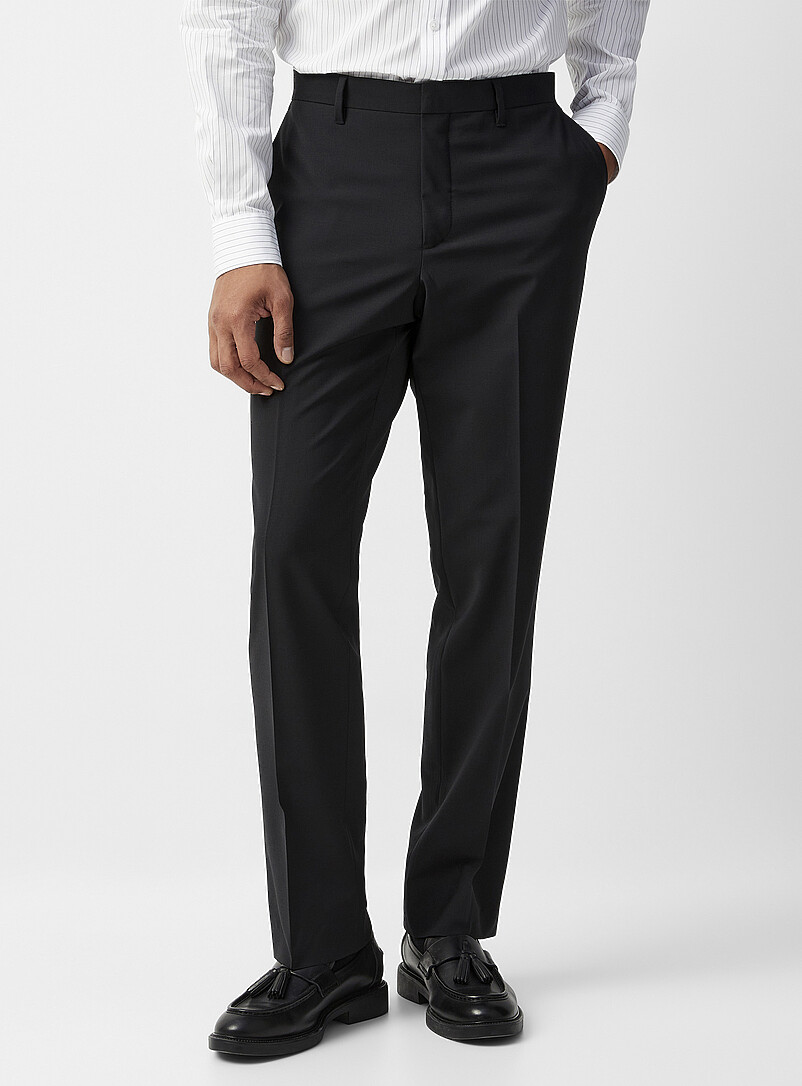Le 31: Le pantalon &eacute;pur&eacute; m&eacute;lange de laine <b>Coupe Berlin - Droite</b> Bleu fonc&eacute; - Indigo pour homme
