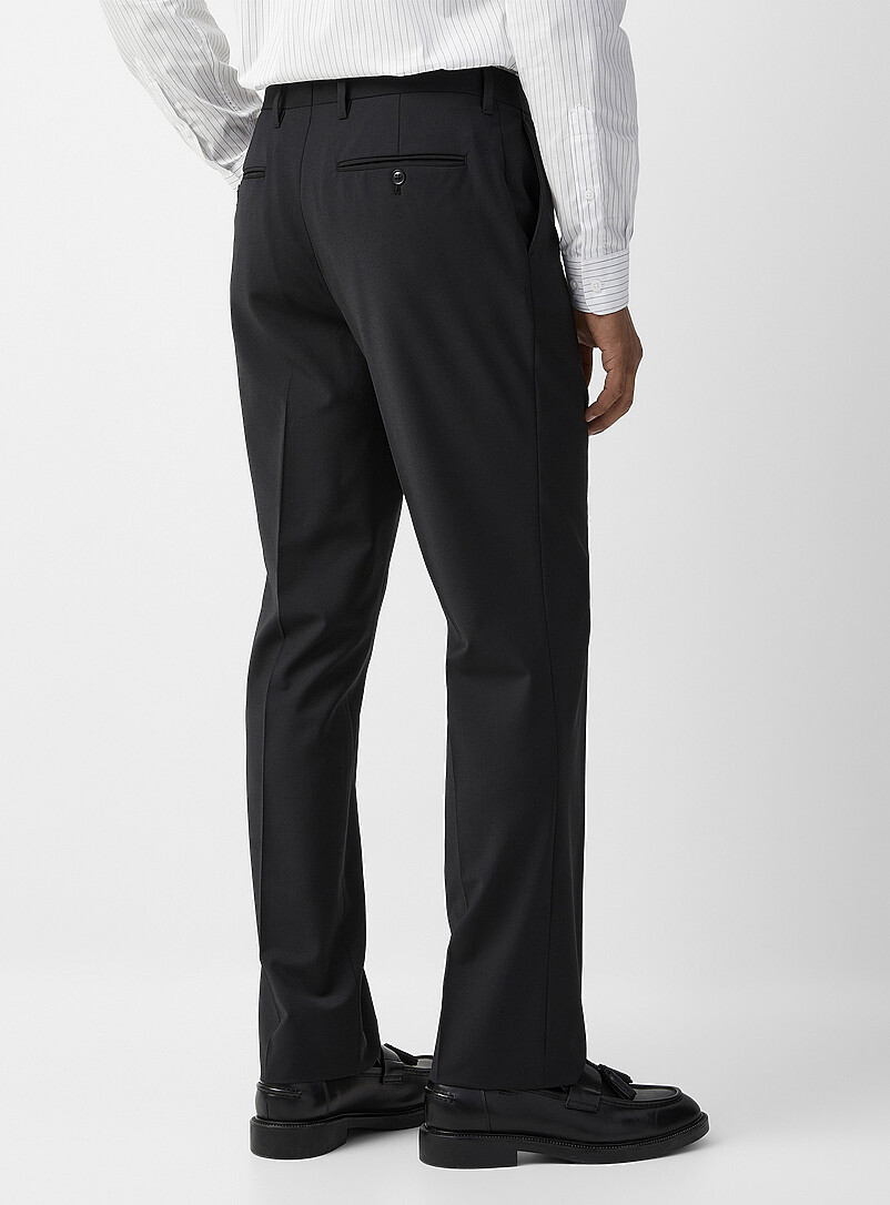 Le 31: Le pantalon &eacute;pur&eacute; m&eacute;lange de laine <b>Coupe Berlin - Droite</b> Bleu fonc&eacute; - Indigo pour homme