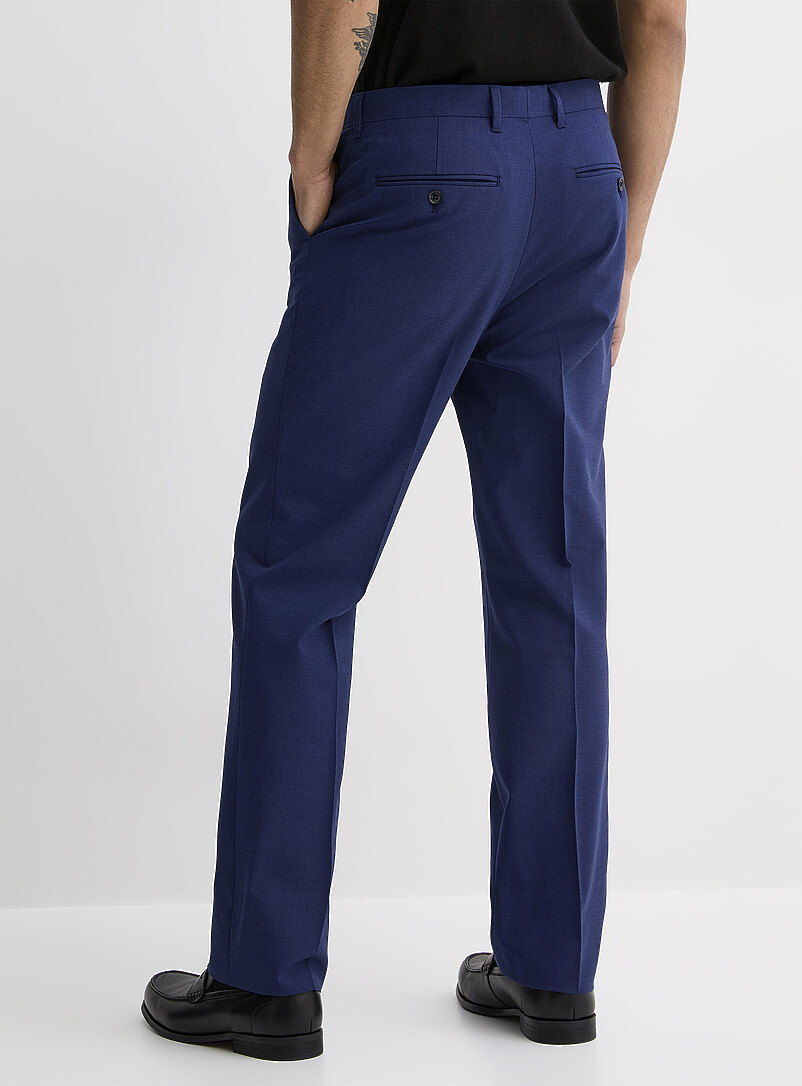 Le 31: Le pantalon &eacute;pur&eacute; m&eacute;lange de laine <b>Coupe Berlin - Droite</b> Bleu fonc&eacute; - Indigo pour homme