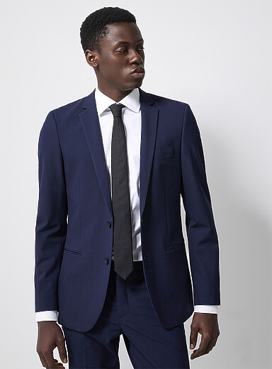 Le 31 Navy/Midnight Blue Recycled polyester essential jacket <b>Milano fit - Super slim</b> for men
