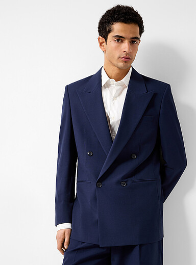 Le 31: Le veston &eacute;pur&eacute; double boutonnage <b>Coupe Antwerp - Relaxe</b> Bleu marine - Bleu nuit pour homme