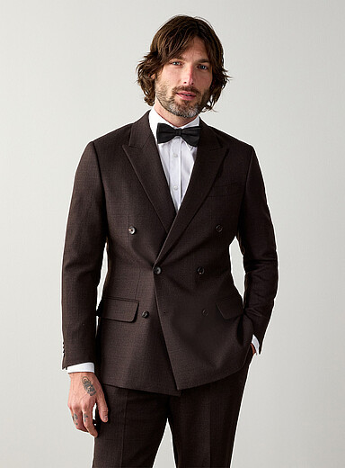 Le veston double boutonnage espresso <b>Coupe Reykjavik - Semi-ajust&eacute;e</b>