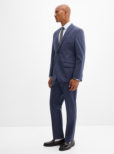 Le 31 Blue Stretch responsible wool pant <b>London fit - Slim straight</b> for men