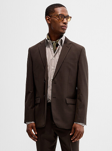 Espresso responsible wool jacket <b>Berlin fit - Regular</b>