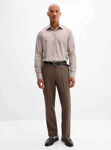 Le 31: Le pantalon lavable souple <b>Coupe Berlin - Droite</b> Taupe pour homme