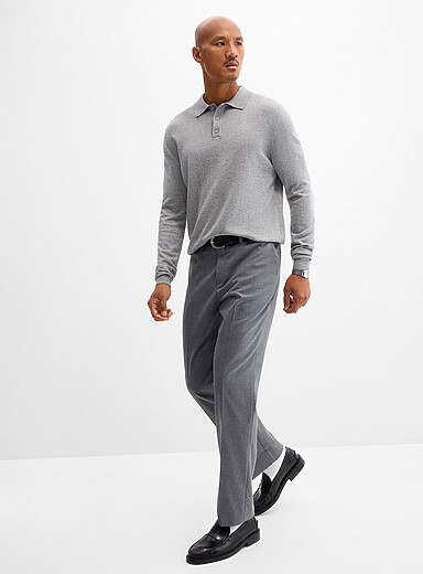 Le 31: Le pantalon lavable souple <b>Coupe Berlin - Droite</b> Gris pour homme
