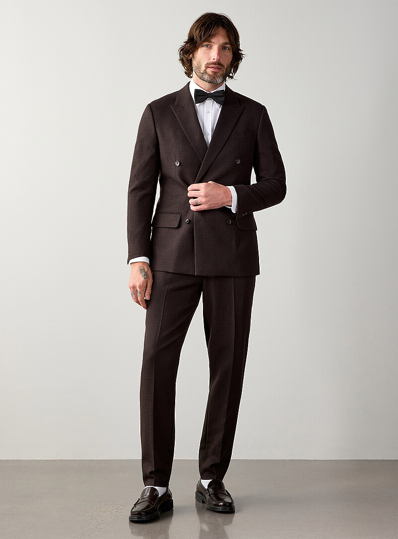Espresso double-breasted suit jacket Reykjavik fit- Semi-slim product image 2