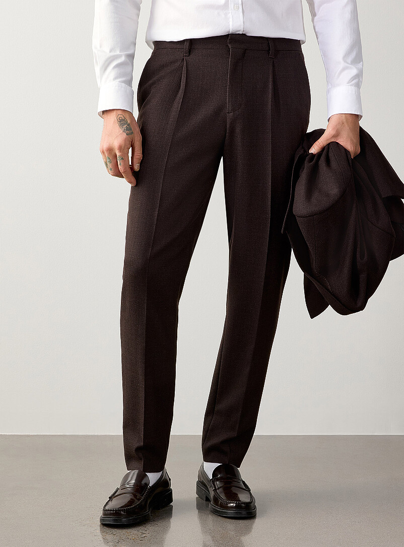 Espresso responsible-wool pant Reykjavik fit - Tapered with pleats product image 2