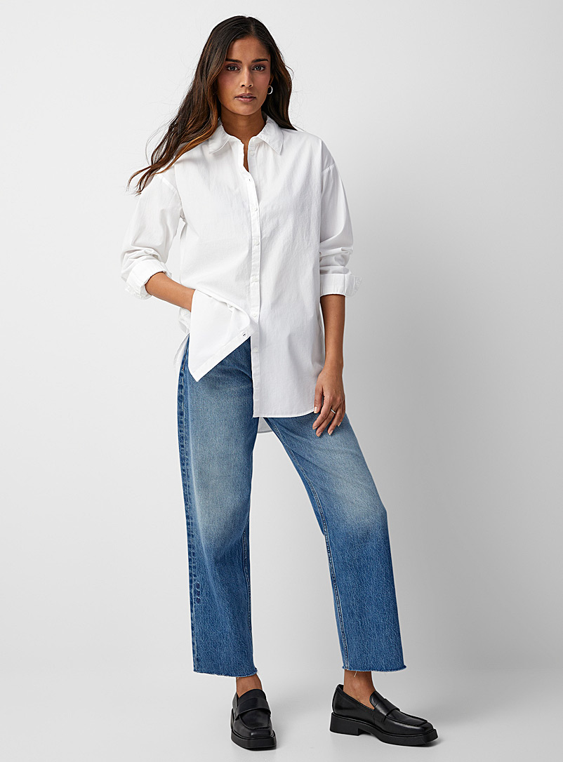 Contemporaine: La chemise tunique coton Blanc pour femme