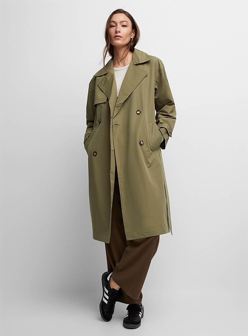 Icône Khaki Khaki belted trench coat for women