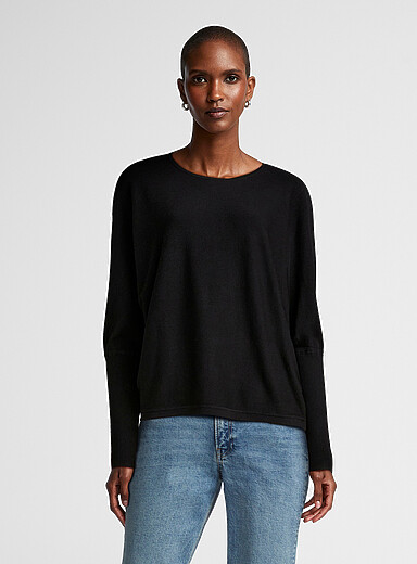 Inaya Beige Batwing Sleeve Sweater Top