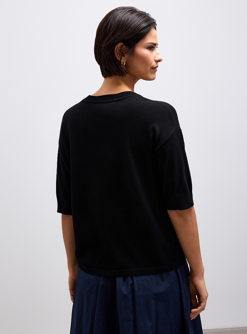 B.young: Le chandail doux tricot manches aux coudes Sable pour femme