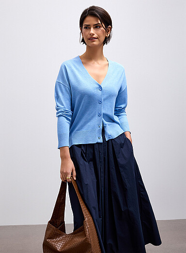 Plain soft knit cardigan