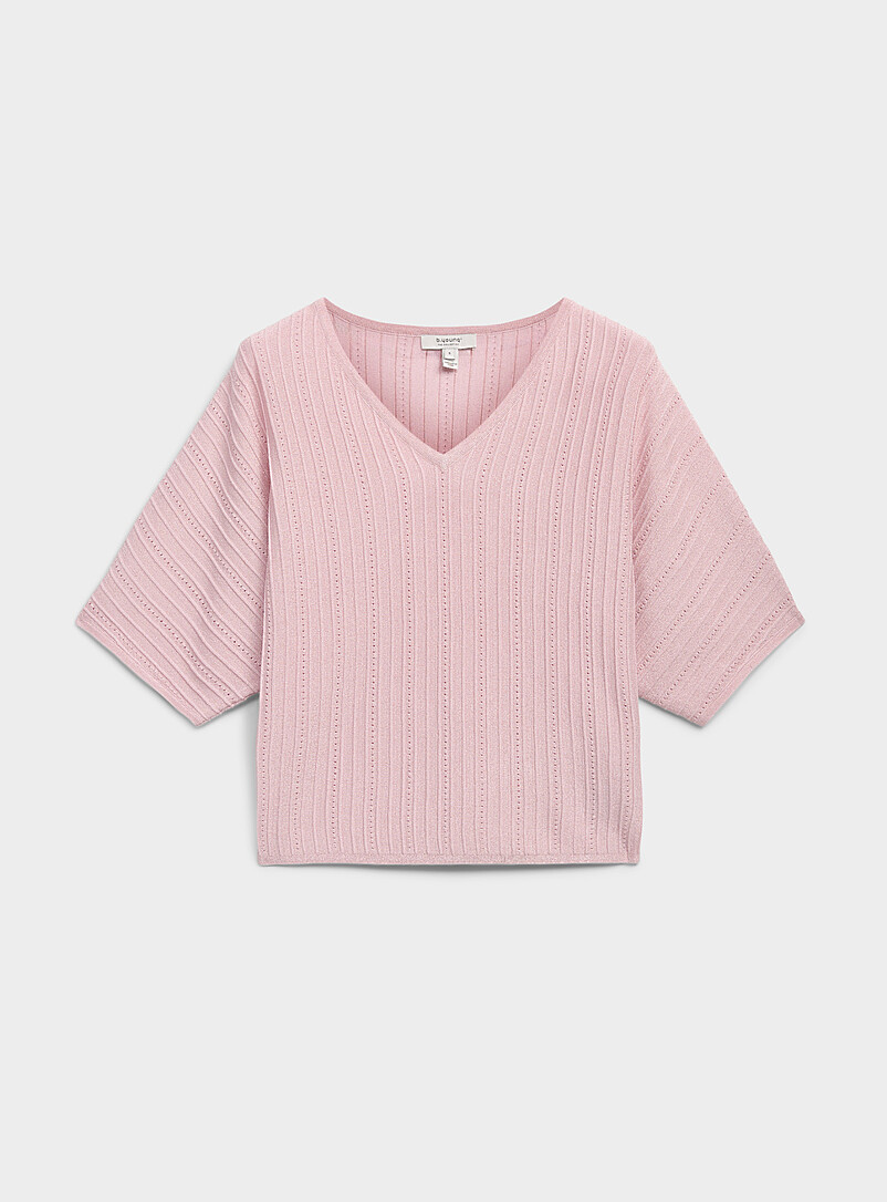 Shimmering Loose-Fit Textured Sweater
