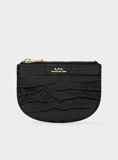 Le porte-cartes demi-lune cuir croco