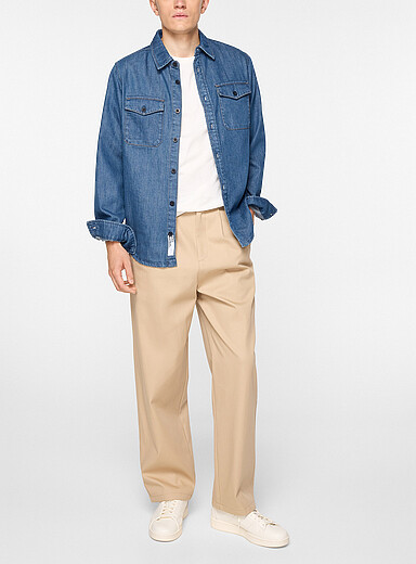 A.P.C.: Le chino &agrave; plis Ricky Beige pour homme