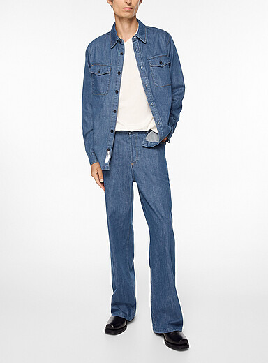 A.P.C.: Le jean large Aaron indigo d&eacute;lav&eacute; Bleu pour homme