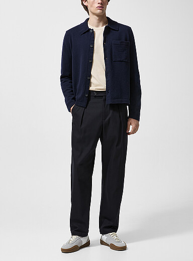 Chino Homme Zara Bleu Marine - Taille 30/32 - Ceinture Anneau D - Neuf Avec étiquettes