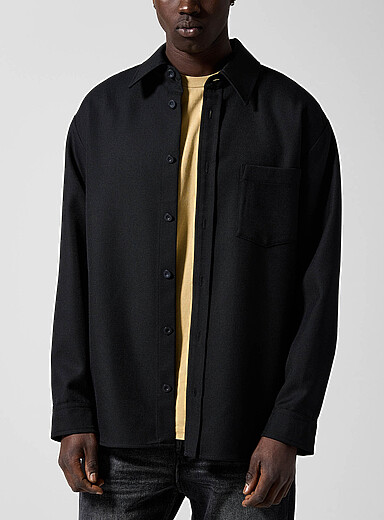 Black twill overshirt