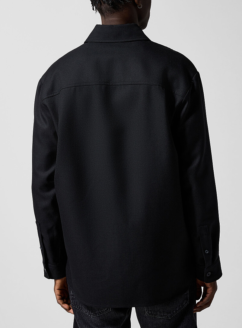 A.P.C. Black Black twill overshirt for men
