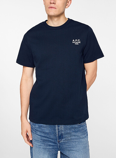 A.P.C. Navy/Midnight Blue Rue Madame organic cotton T-shirt Unisex for men