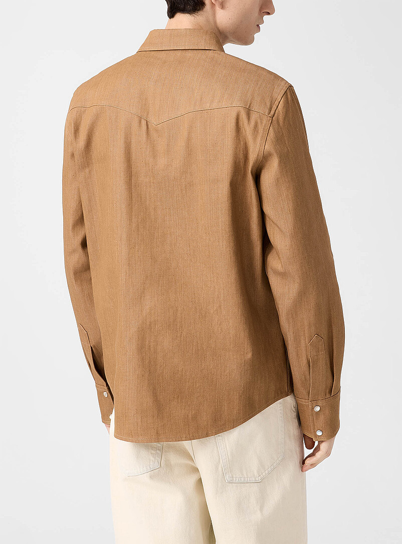 Speckled brown denim Western shirt product image 3