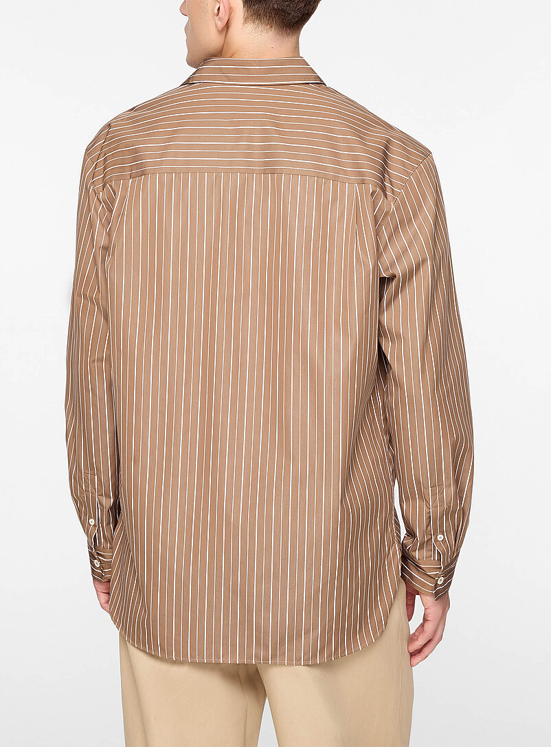 Malo vertical stripes brown shirt product image 3