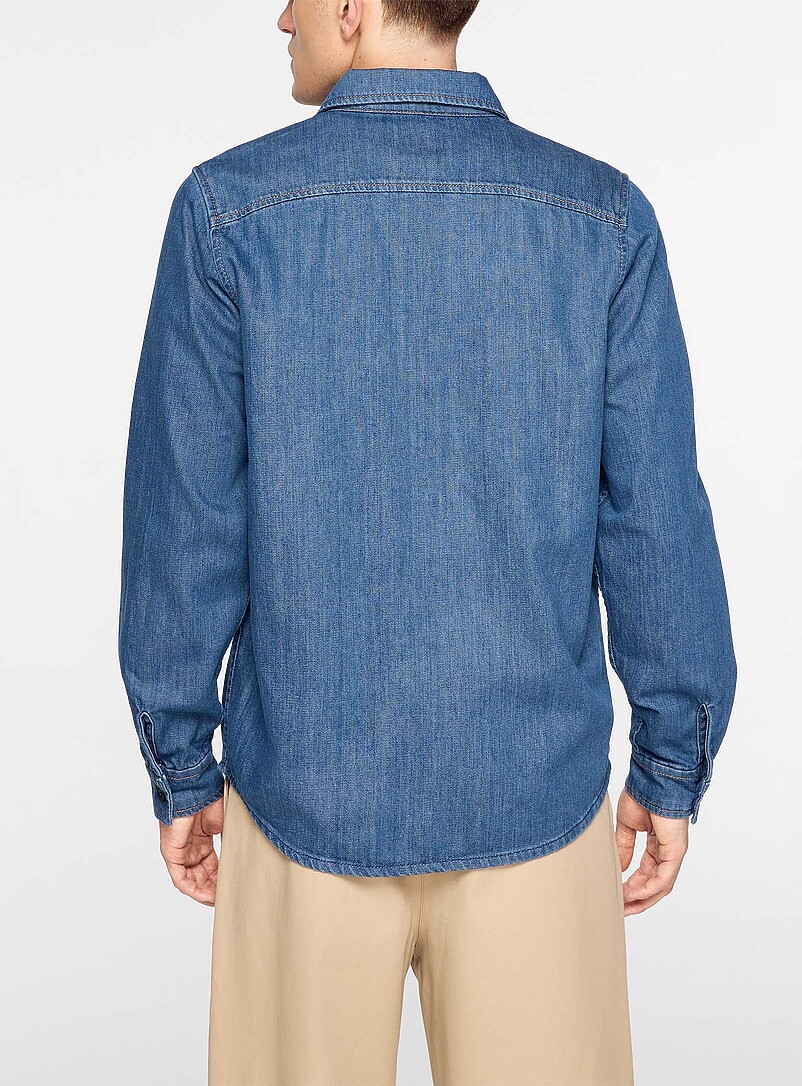 Faded indigo denim overshirt product image 3
