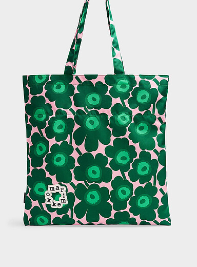 Le cabas Metka Unikko vert et rose