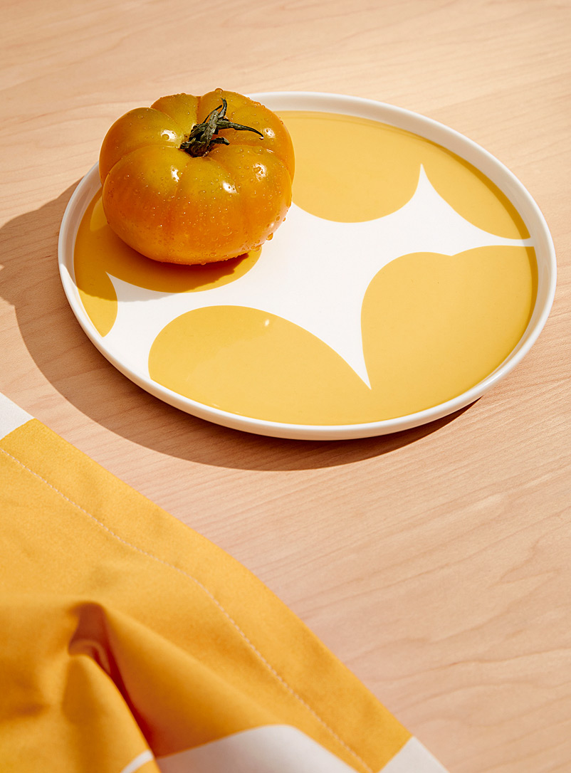 Marimekko: L'assiette fleurs jaunes Iso Unikko Jaune doré