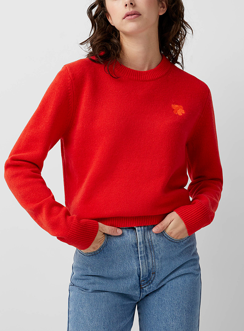 Marimekko Red Silfa Unikko wool sweater for women