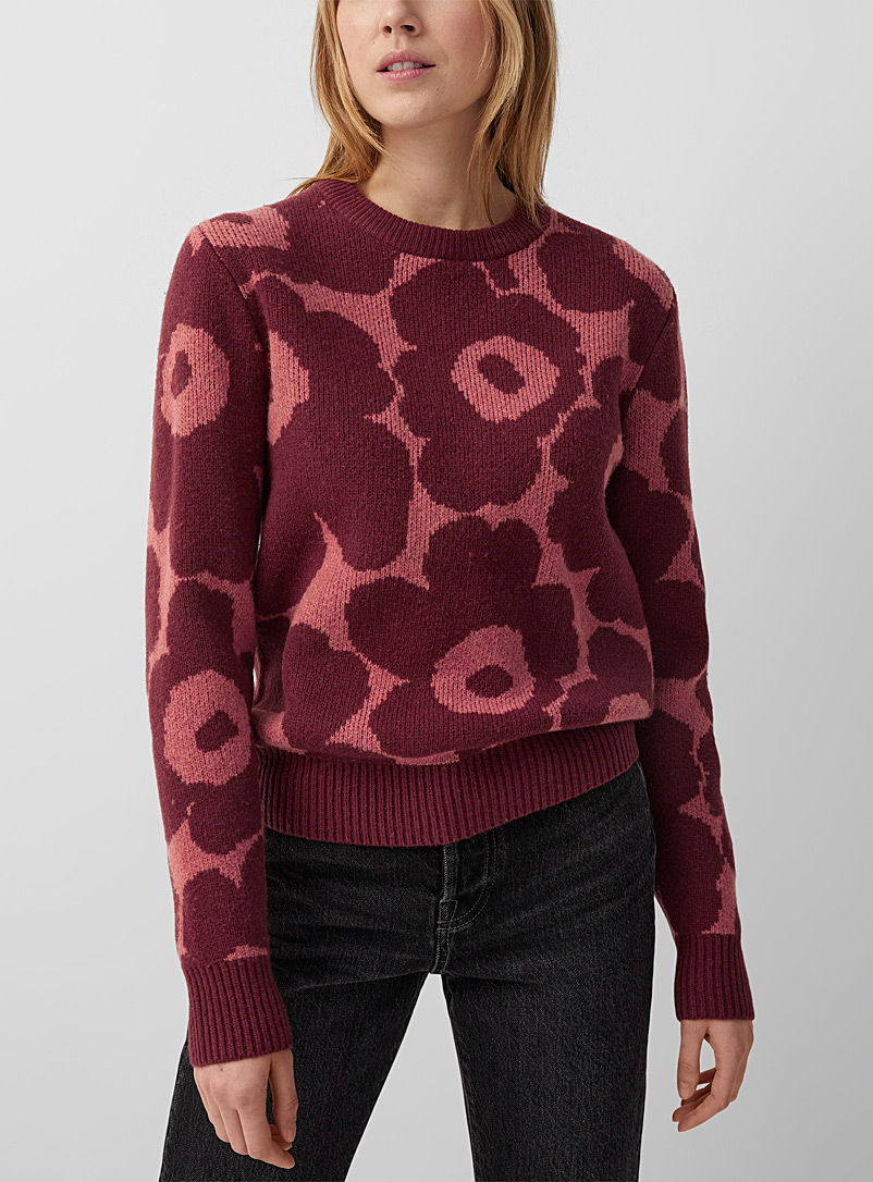 Marimekko Ruby Red Silfa Unikko sweater for women