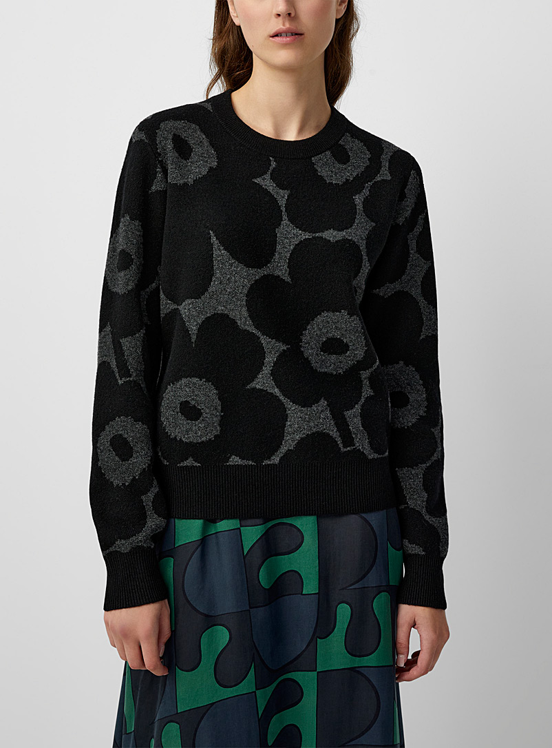 Marimekko Black Silfa Unikko sweater for women